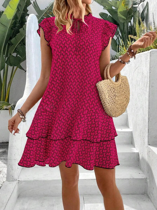 Tiered Ruffle Casual Mini Dress