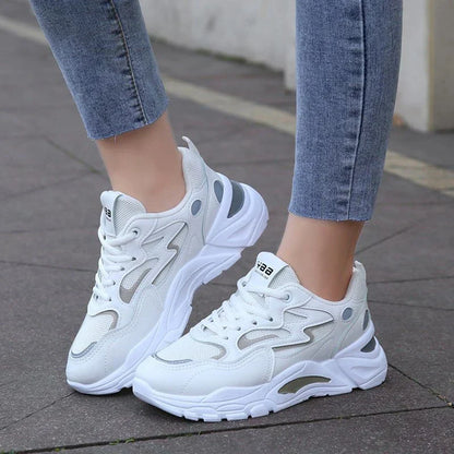 Women’s Chunky Sneakers with Multicolor Design and Cushioned Sole