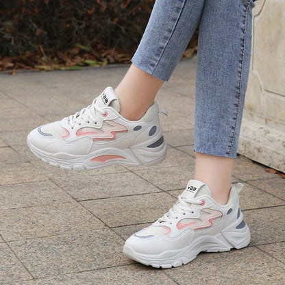 Women’s Chunky Sneakers with Multicolor Design and Cushioned Sole