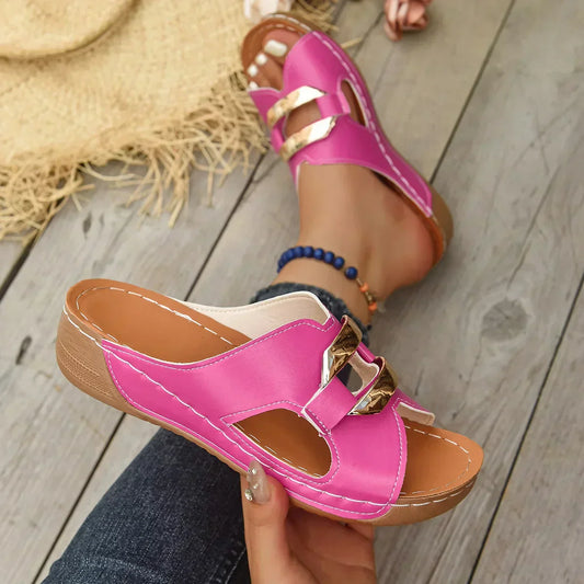 Women’s Orthopedic Platform Sandals with Adjustable Straps and Cushioned Sole