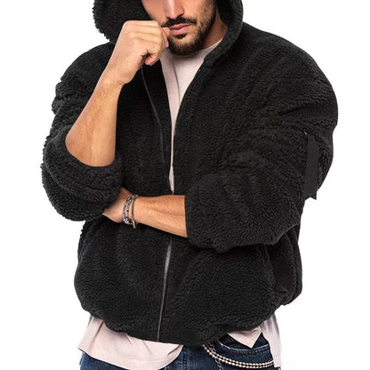 Fleece Zip Hoodie mit Lockerer Passform für Herren Winter