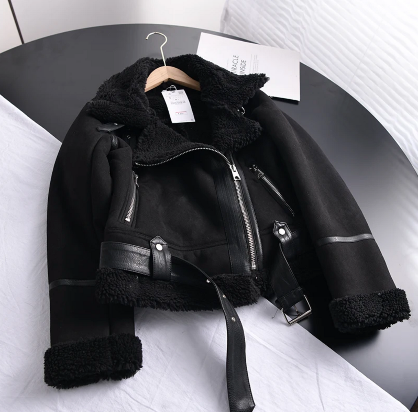 Aviator Jacke Sherpa Gefüttert Stylische Winterkleidung Damen