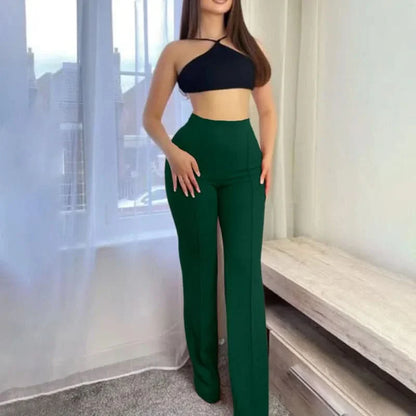 Women’s High Waist Flared Pants with Slim Fit and Stretch Comfort