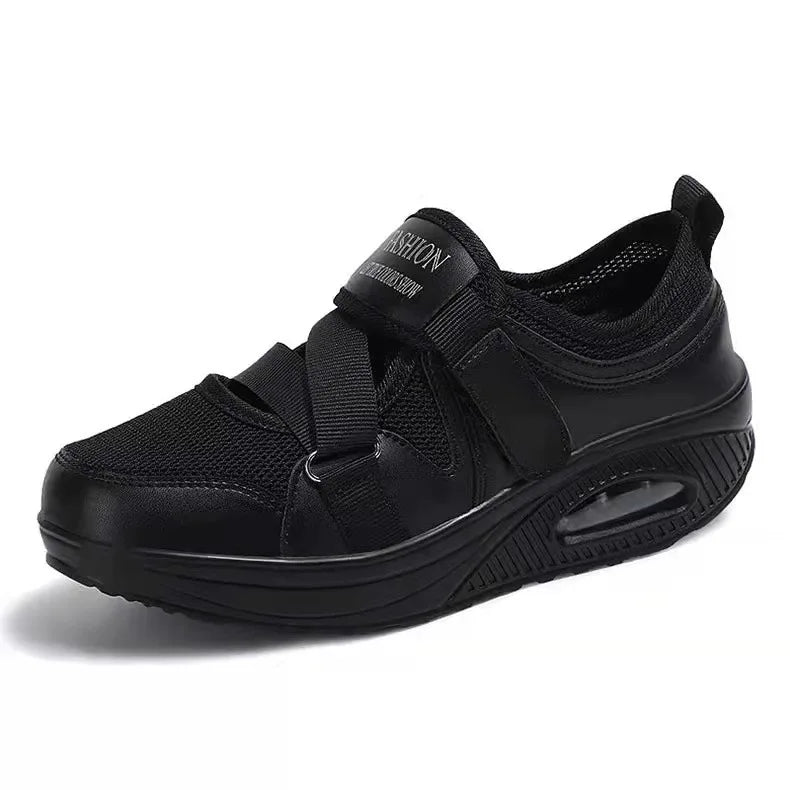 Women’s Breathable Slip On Sneakers with Velcro Strap and Cushioned Sole