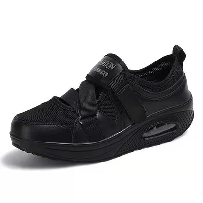 Women’s Breathable Slip On Sneakers with Velcro Strap and Cushioned Sole