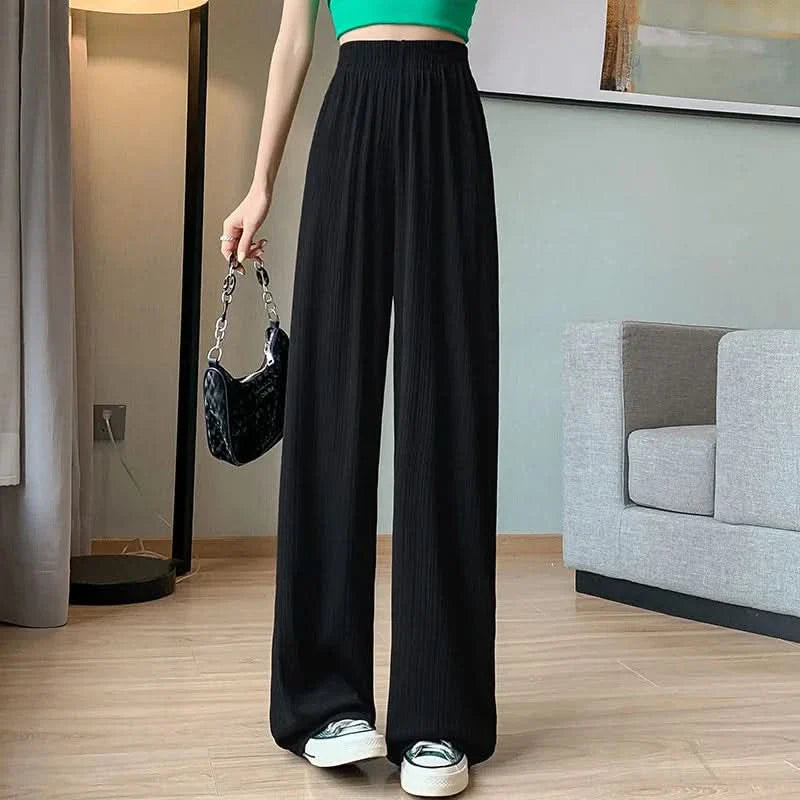 Women’s High Waist Pleated Wide Leg Pants with Flowing Fit