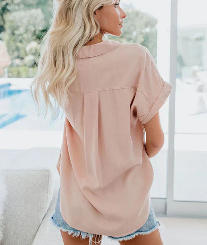 Effortless Relaxed Button Blouse for Women