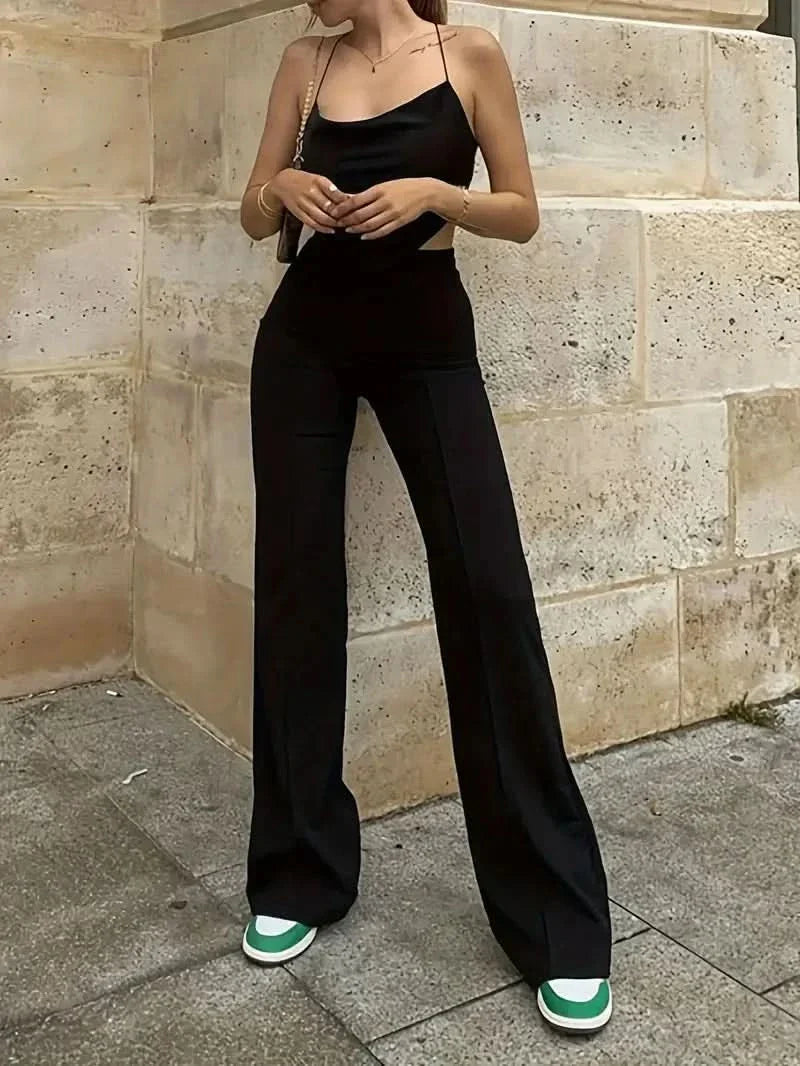 Women’s High Waist Flared Pants with Slim Fit and Stretch Comfort