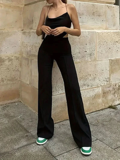 Women’s High Waist Flared Pants with Slim Fit and Stretch Comfort