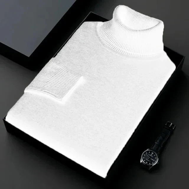 Klassischer Winter Slim Fit Rollkragenpullover Für Herren