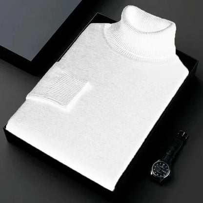 Klassischer Winter Slim Fit Rollkragenpullover Für Herren