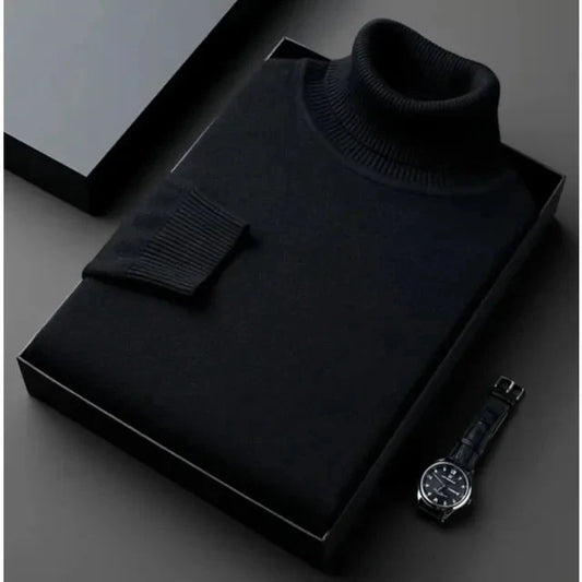 Klassischer Winter Slim Fit Rollkragenpullover Für Herren
