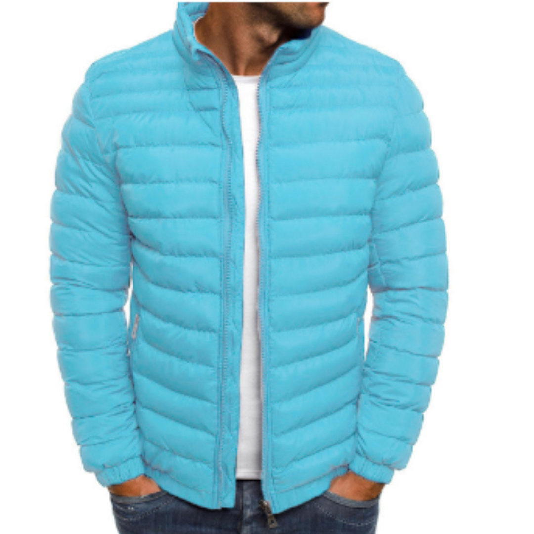 Herren Winter Steppjacke Mit Vorderem Reißverschluss Design