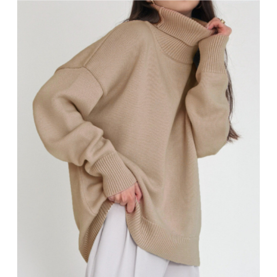 Chicer Oversized Pullover mit Rollkragen für Damen