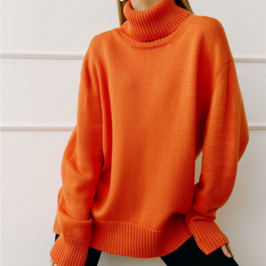 Chicer Oversized Pullover mit Rollkragen für Damen
