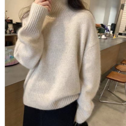 Gemütlicher Rollkragenpullover Mit Rippen-Detail Für Damen