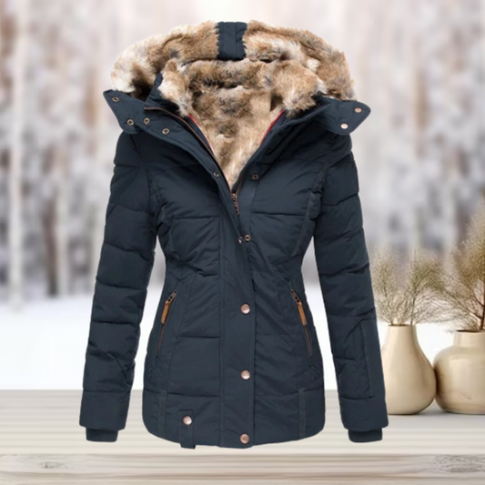 Kunstfell Kapuzen Winterjacke Streetwear Damen