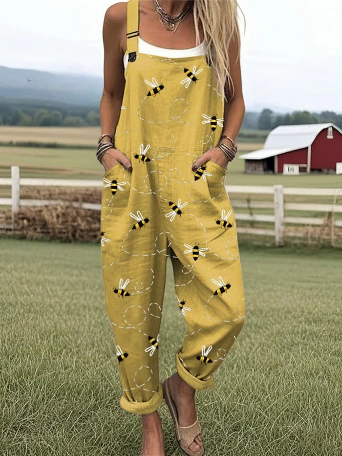 Women’s Embroidered Wide Leg Jumpsuit with Relaxed Fit