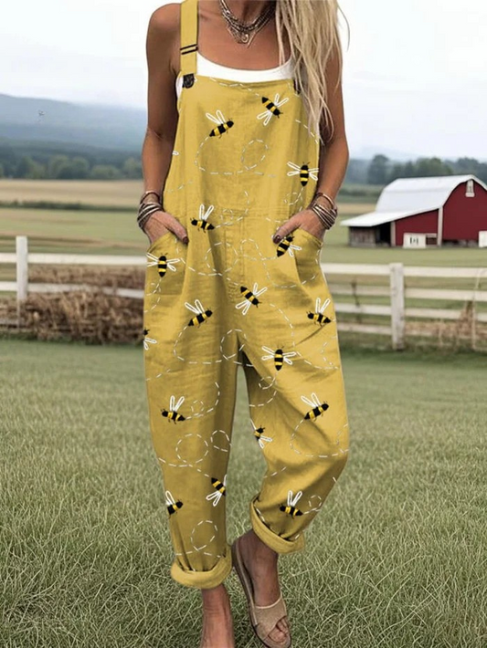 Women’s Embroidered Wide Leg Jumpsuit with Relaxed Fit