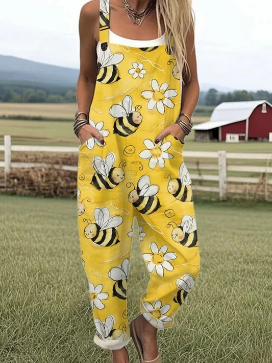 Women’s Embroidered Wide Leg Jumpsuit with Relaxed Fit