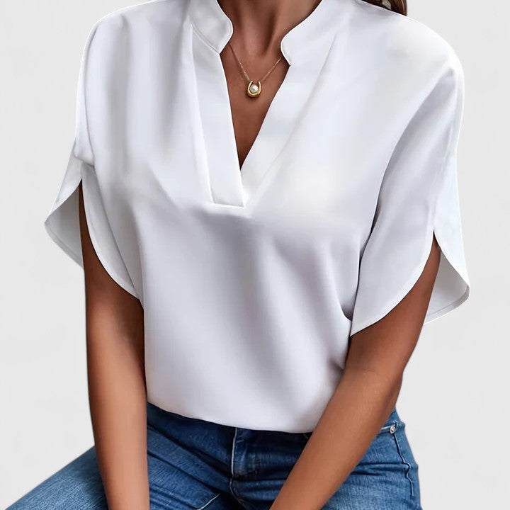 Soft Split-Neck Blouse