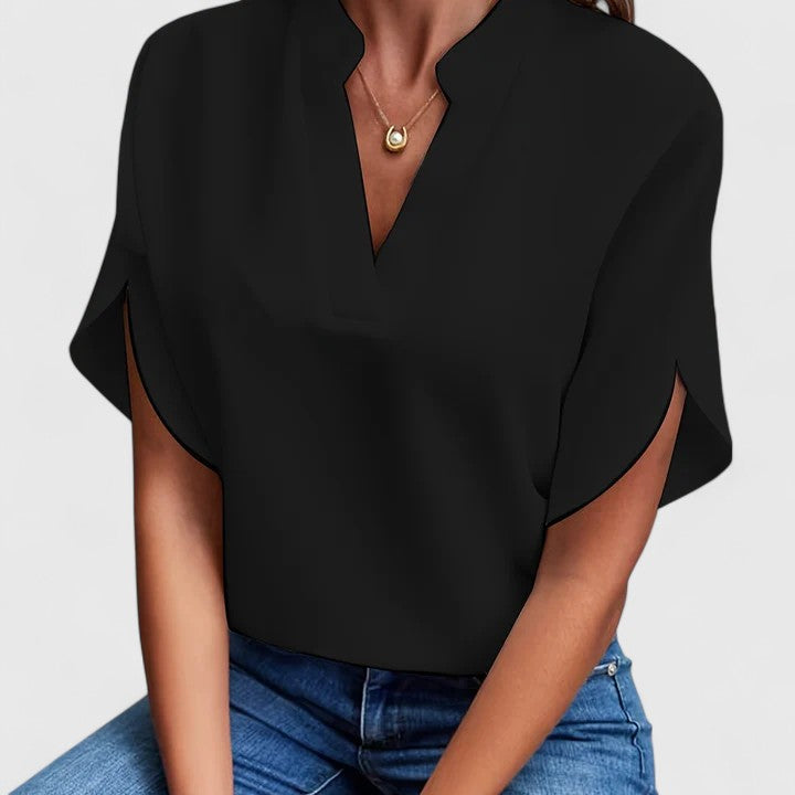 Soft Split-Neck Blouse