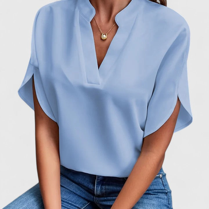 Soft Split-Neck Blouse