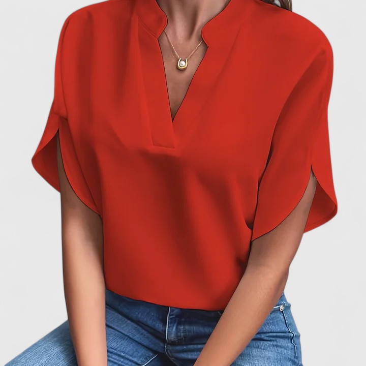 Soft Split-Neck Blouse
