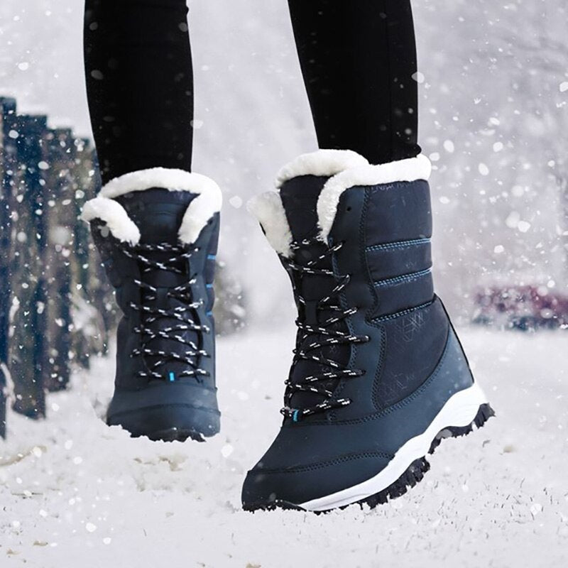 Winter Warme Damen Boots Outdoor Schneeprofil