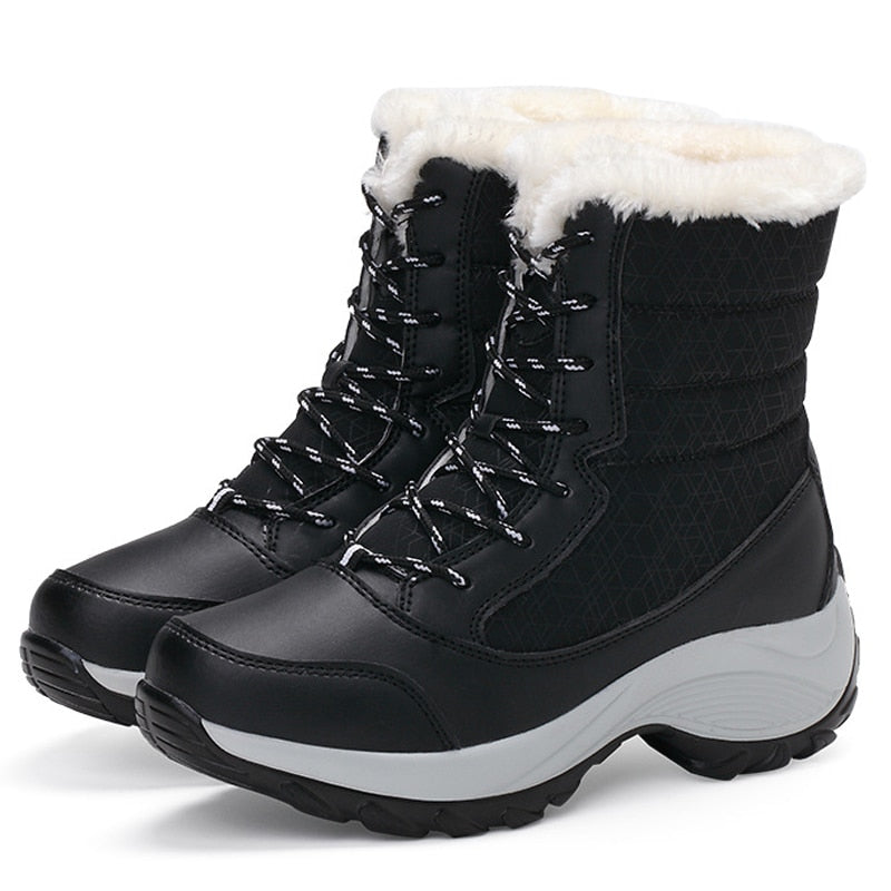 Winter Warme Damen Boots Outdoor Schneeprofil