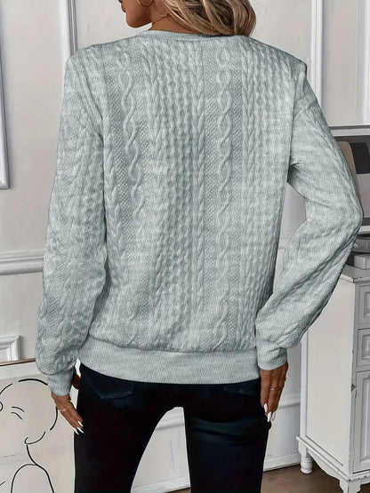 Elegant Zip Neck Knit Sweater for Women