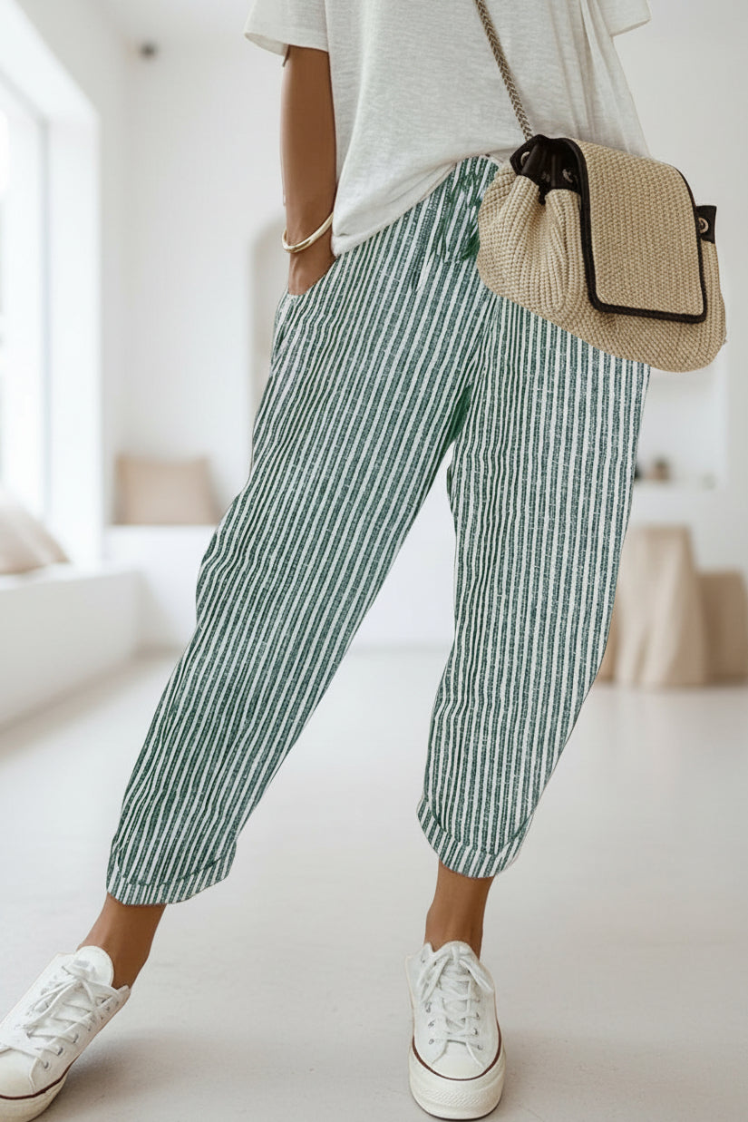 Women’s Relaxed Fit Jogger Pants with Drawstring Waist and Cuffed Ankles