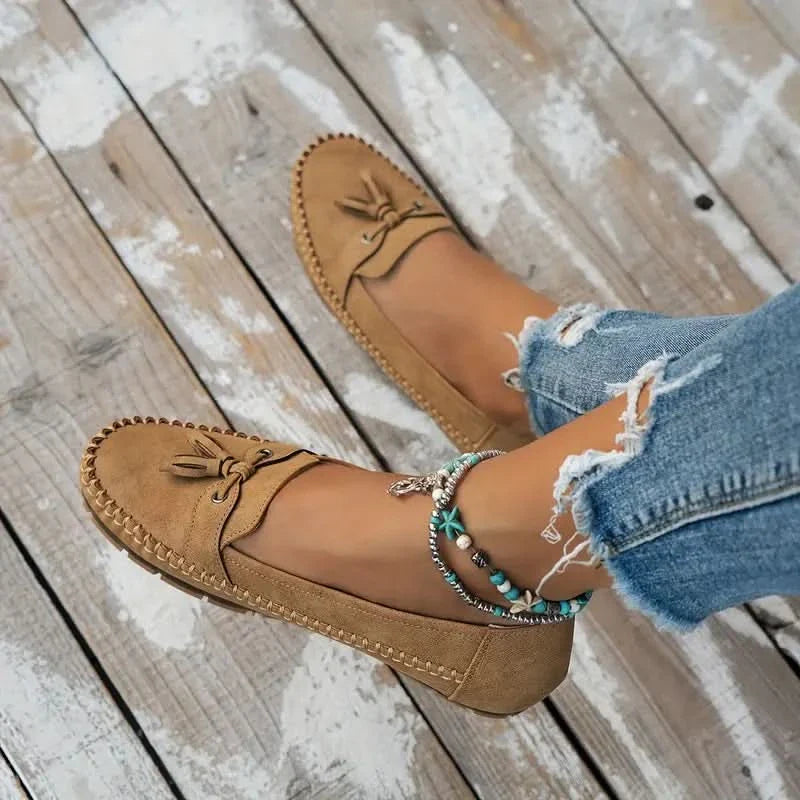 Women’s Orthopedic Moccasin Loafers with Bow Detail and Cushioned Sole