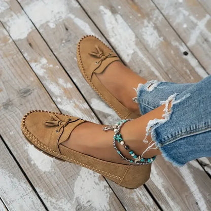 Women’s Orthopedic Moccasin Loafers with Bow Detail and Cushioned Sole