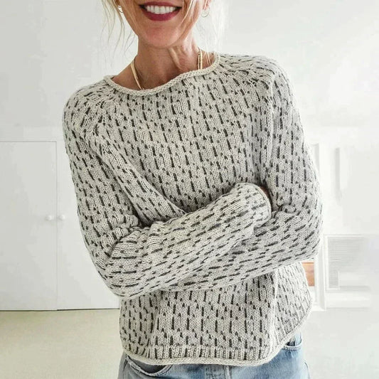 Strickpullover Mit Rundhalsausschnitt Für Damen