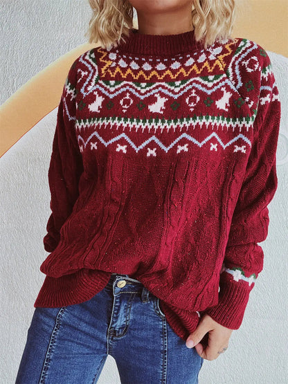 Festlicher Strickpullover im Fair Isle Muster für Damen