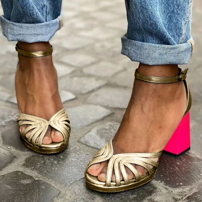Women's Classic Sandals with Ankle Strap and Open Toes
