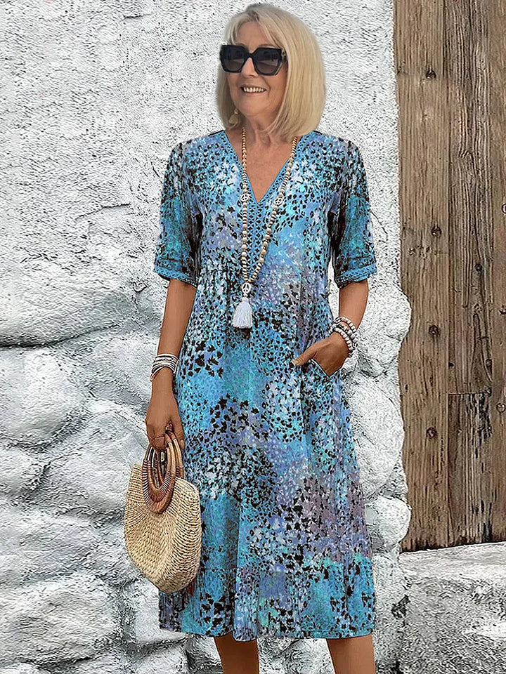 Colorful Linen Blend Summer Dress for Women