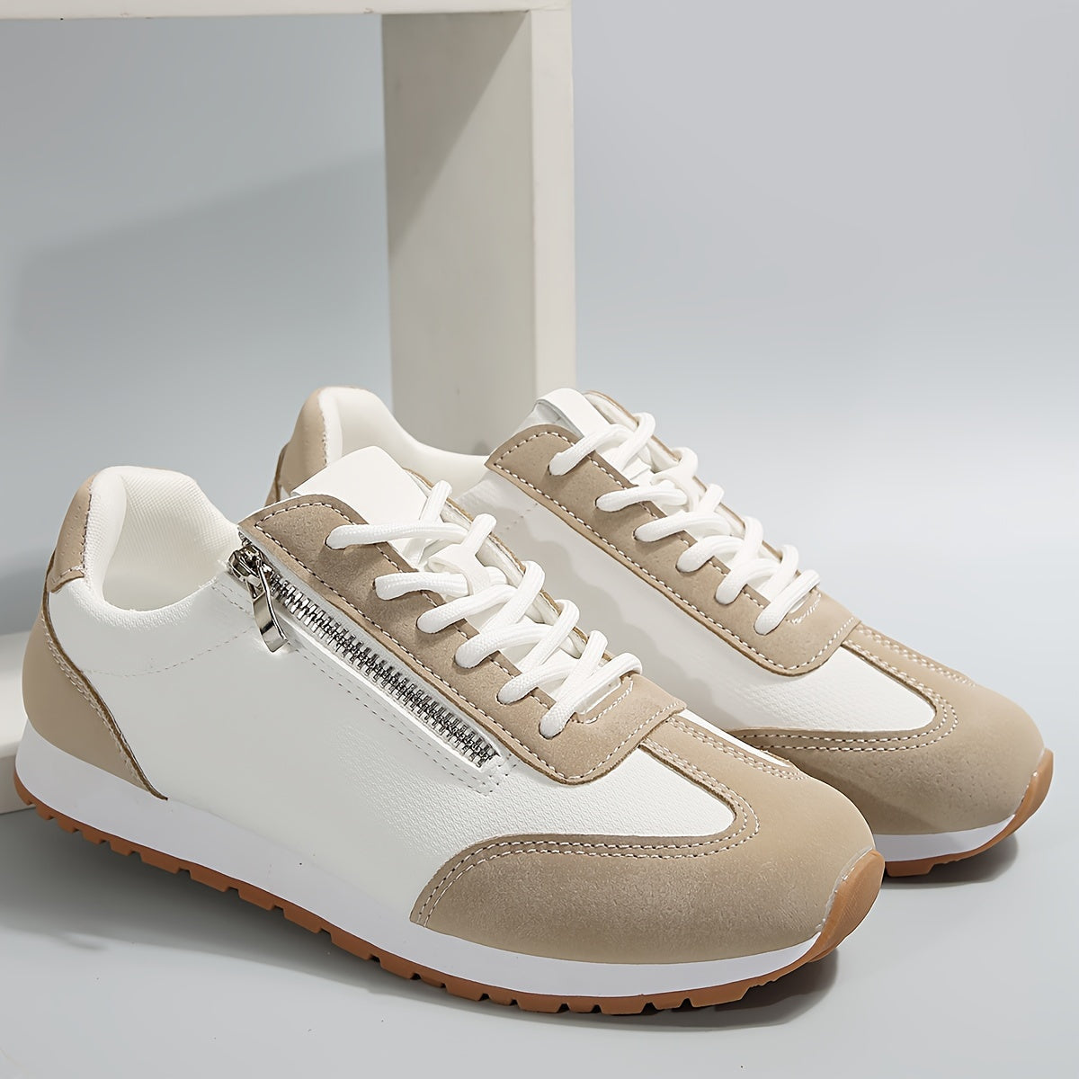 Women’s Orthopedic Walking Sneakers with Cushioned Sole and Lace Up Design