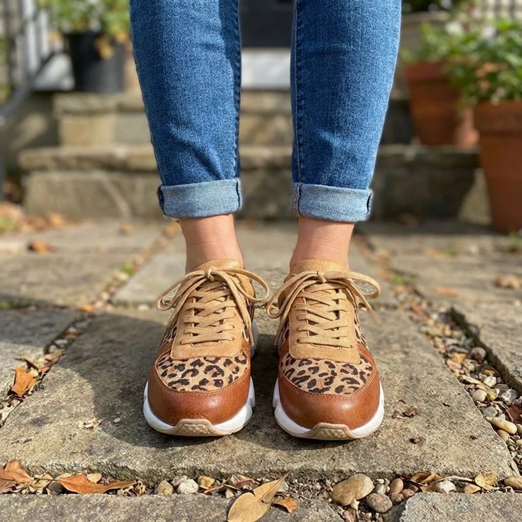 Winslow | Women’s Leopard Print Lace-Up Chunky Sneakers