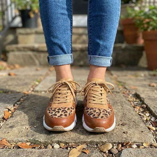 Winslow | Women’s Leopard Print Lace-Up Chunky Sneakers
