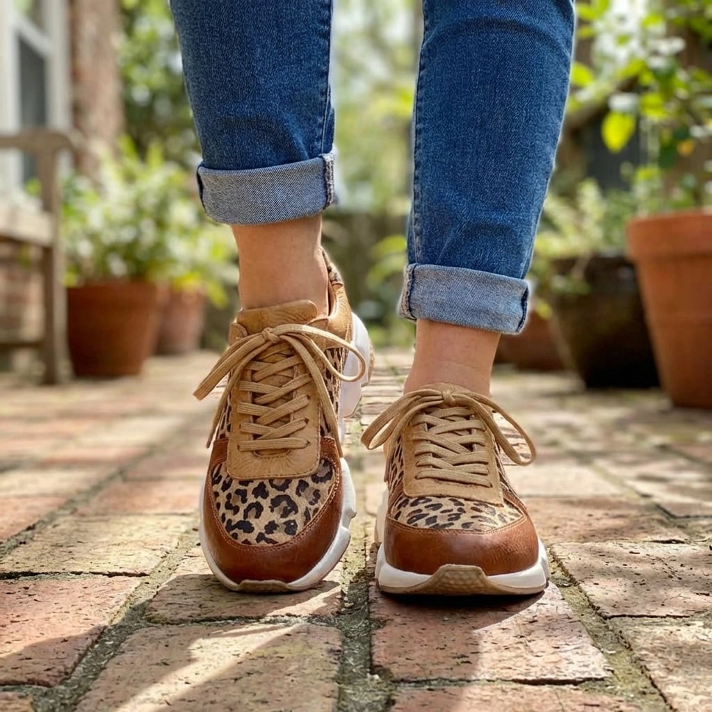 Winslow | Women’s Leopard Print Lace-Up Chunky Sneakers