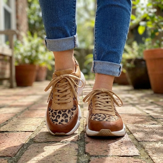 Winslow | Women’s Leopard Print Lace-Up Chunky Sneakers