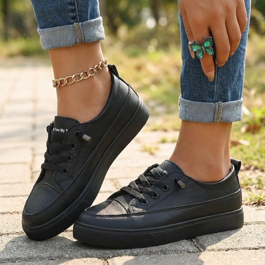 Women’s Orthopedic Lace-Up Walking Sneakers for Support
