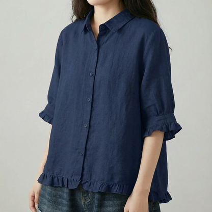 Comfortable Button-Front Blouse