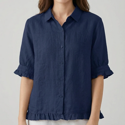 Comfortable Button-Front Blouse