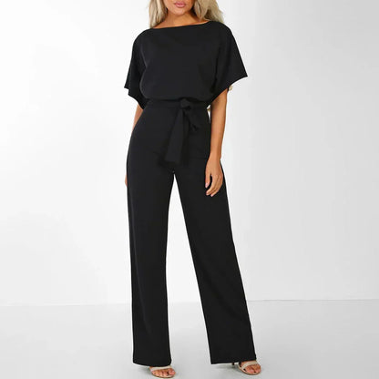 Women's Minimalist Wide Leg Jumpsuit – Elegant Casual One Piece Outfit