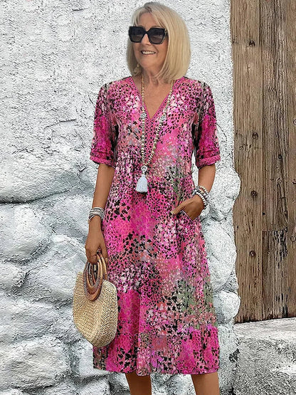 Colorful Linen Blend Summer Dress for Women
