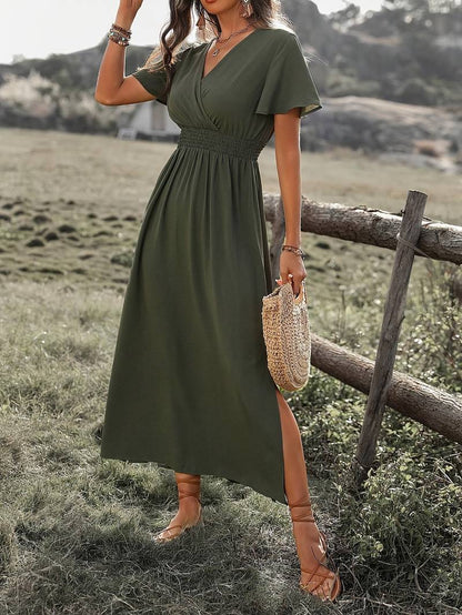 Elegant Wrap-Style Maxi Dress