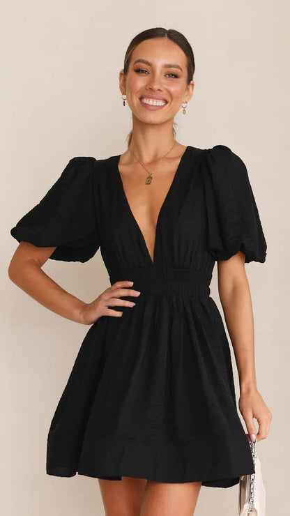 Spring Pleated Mini Dress